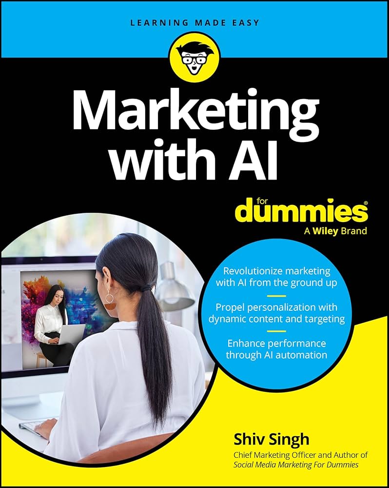 Marketing with AI for Dummies by Shiv Singh — book cover